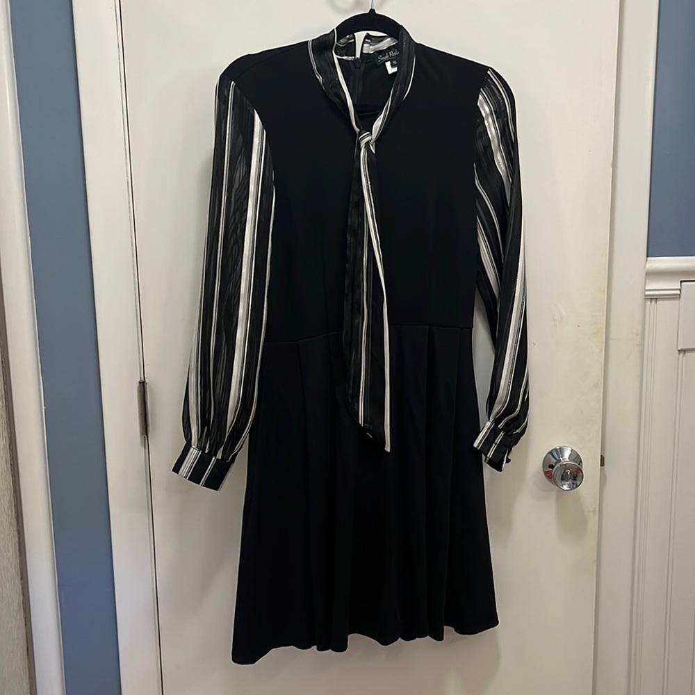 Smak Parlour Long Sleeve Striped Tie Dress